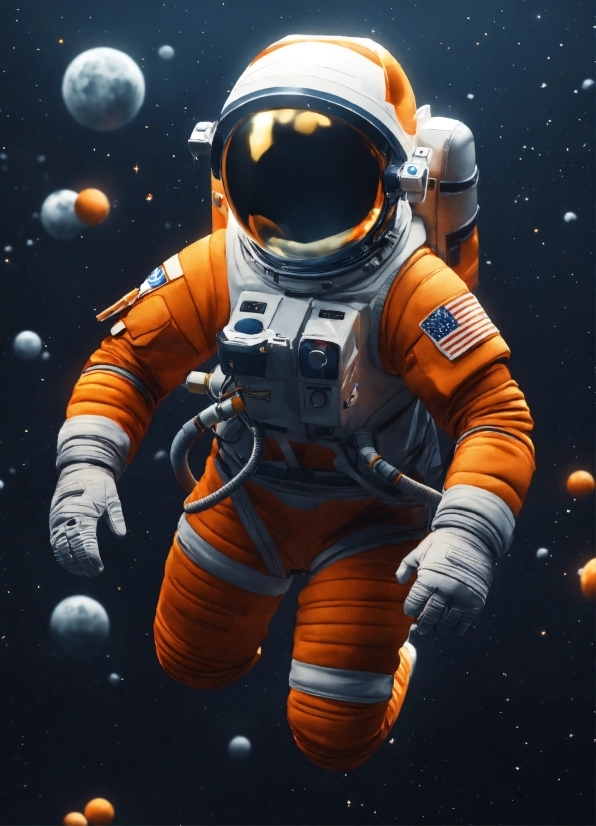 Astronaut, Poster, Space, Astronomical Object, Personal Protective Equipment, Illustration