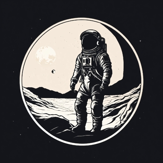 Astronaut, Sleeve, Art, Font, Circle, Astronomical Object