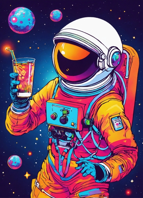 Astronaut, Sleeve, Art, Technology, Space, Electric Blue
