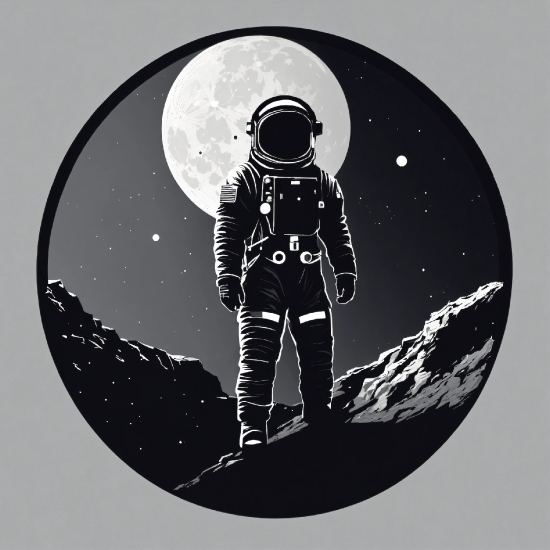 Astronaut, Sleeve, Font, Astronomical Object, Art, Circle