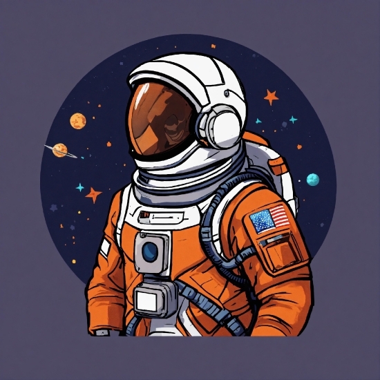 Astronaut, Sleeve, Gesture, Headgear, Art, Font