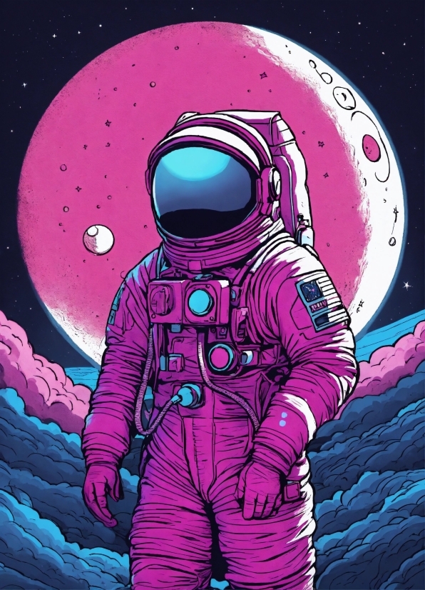 Astronaut, Sleeve, Purple, Organism, Gesture, Pink