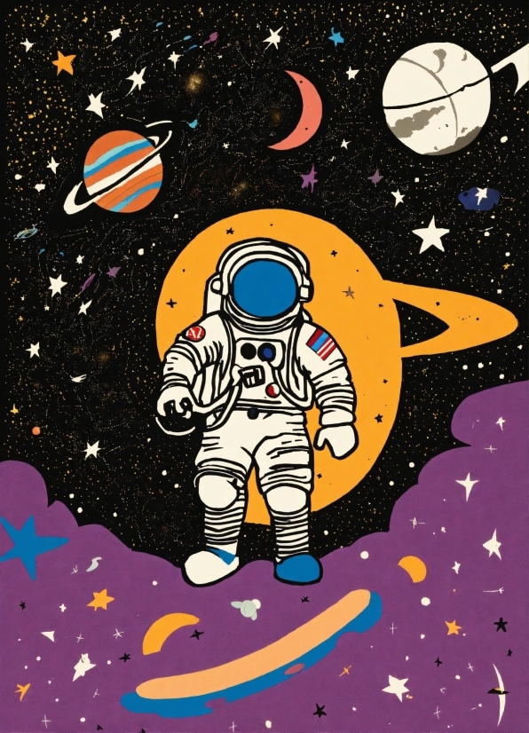 Astronaut, World, Astronomical Object, Art, Font, Painting