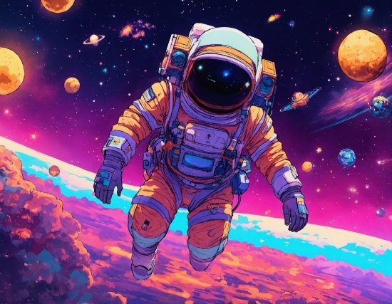 Astronaut, World, Astronomical Object, Art, Space, Sky