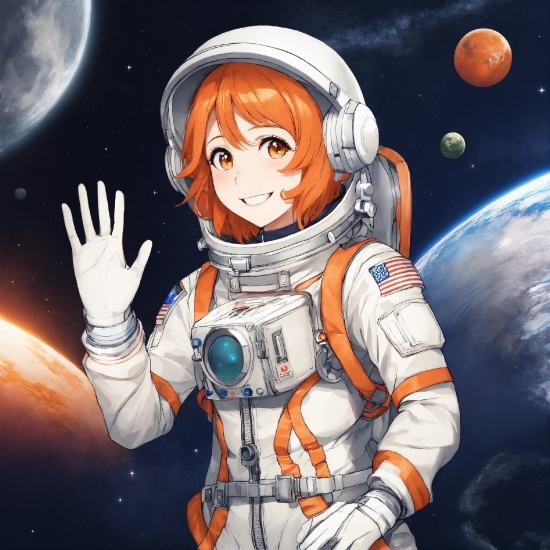 Astronaut, World, Cartoon, Gesture, Art, Astronomical Object
