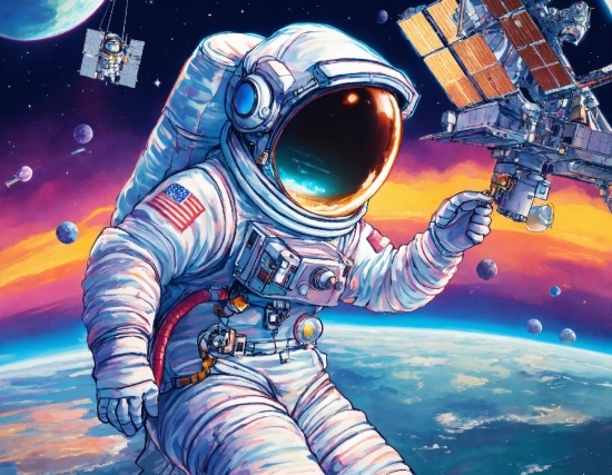 Astronaut, World, Cool, Art, Space, Cg Artwork
