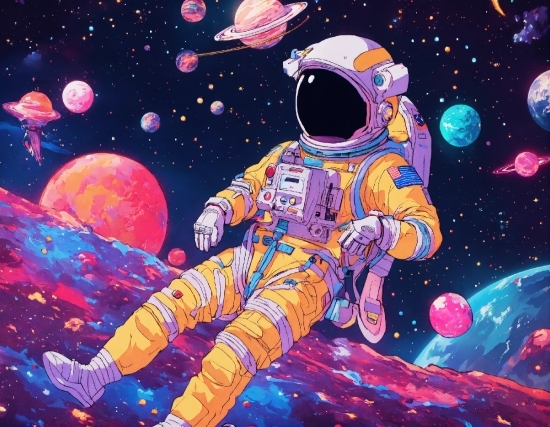 Astronaut, World, Entertainment, Paint, Art, Astronomical Object
