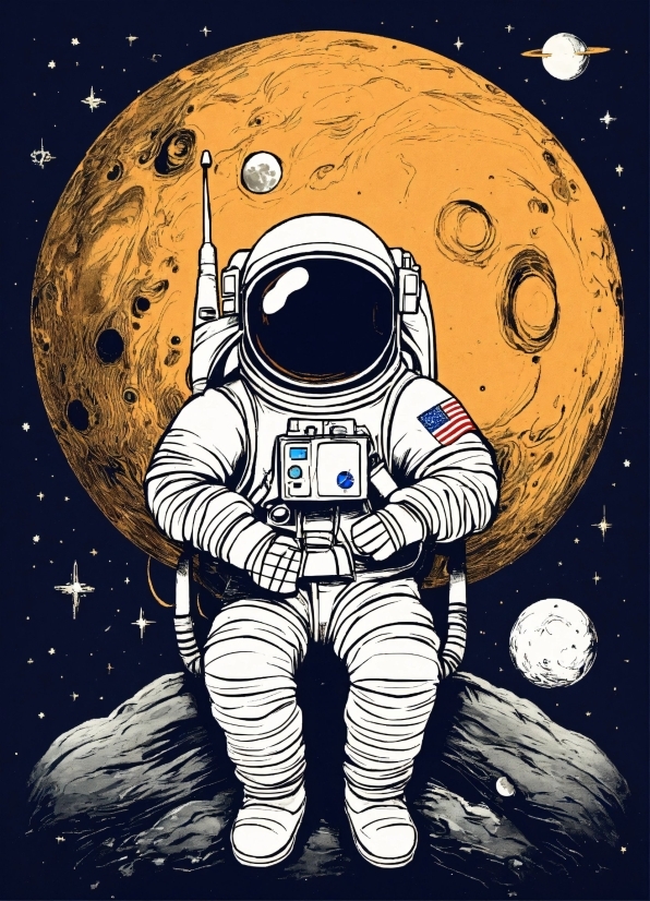 Astronaut, World, Font, Art, Helmet, Astronomical Object