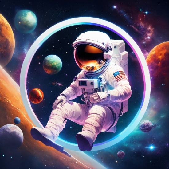 Astronaut, World, Light, Astronomical Object, Art, Font