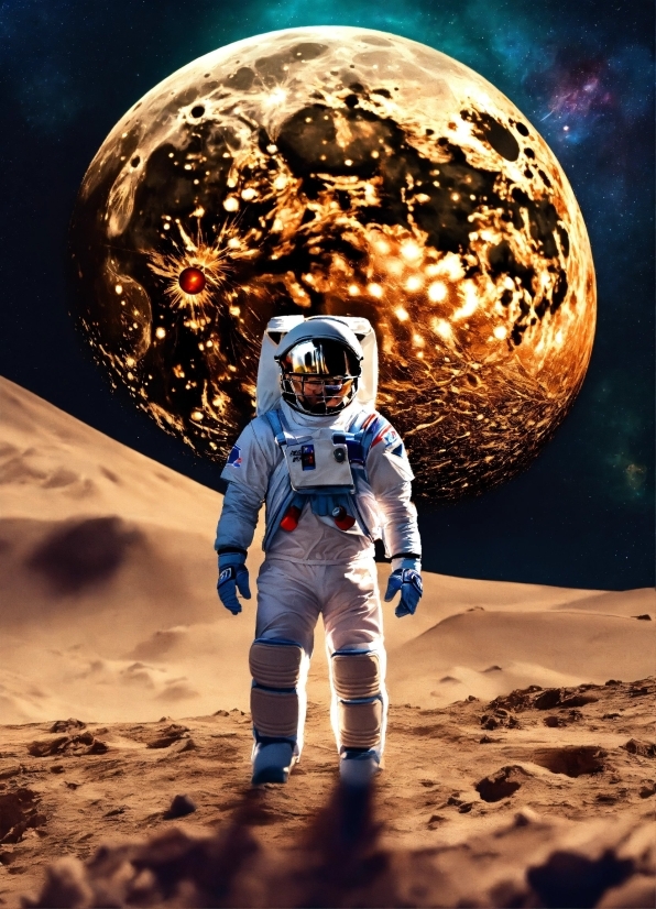 Astronaut, World, Light, Flash Photography, Helmet, Astronomical Object
