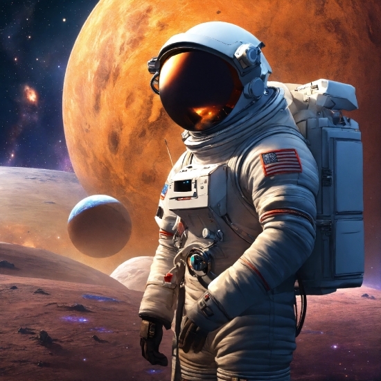 Astronaut, World, Personal Protective Equipment, Astronomical Object, Helmet, Landscape