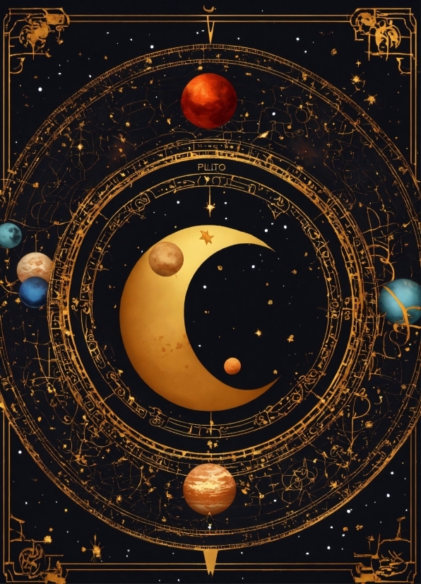 Astronomical Object, Gold, Art, Circle, Space, Symmetry