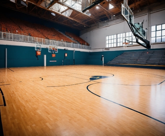 Basketball, Field House, Basketball Hoop, Wood, Sports Equipment, Basketball Court