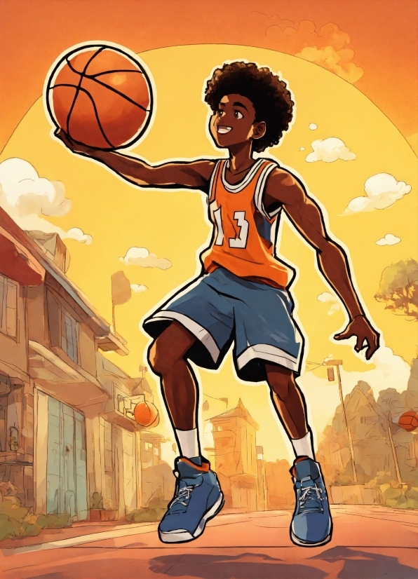 Basketball, Footwear, Playing Sports, Sports Equipment, Cartoon, World