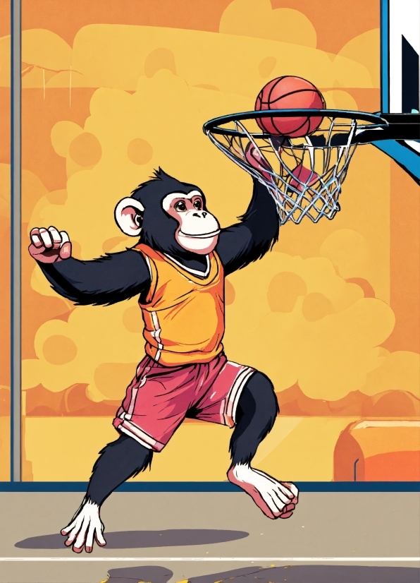 Basketball, Smile, Vertebrate, Cartoon, Basketball Hoop, Gesture