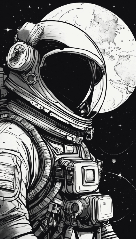 Black, Art, Style, Font, Astronaut, Personal Protective Equipment