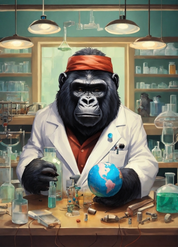 Blue, Primate, Personal Protective Equipment, Science, Safety Glove, Engineering