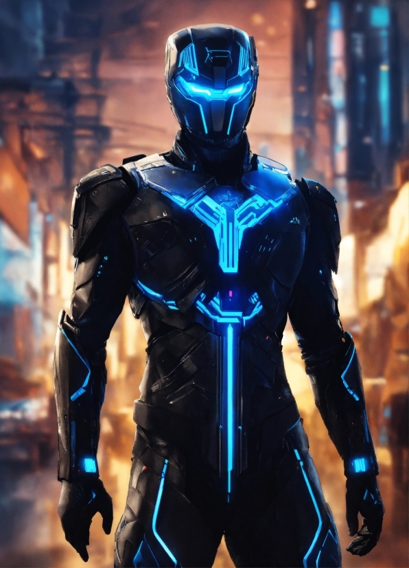 Blue, Sleeve, Electric Blue, Machine, Metal, Fictional Character