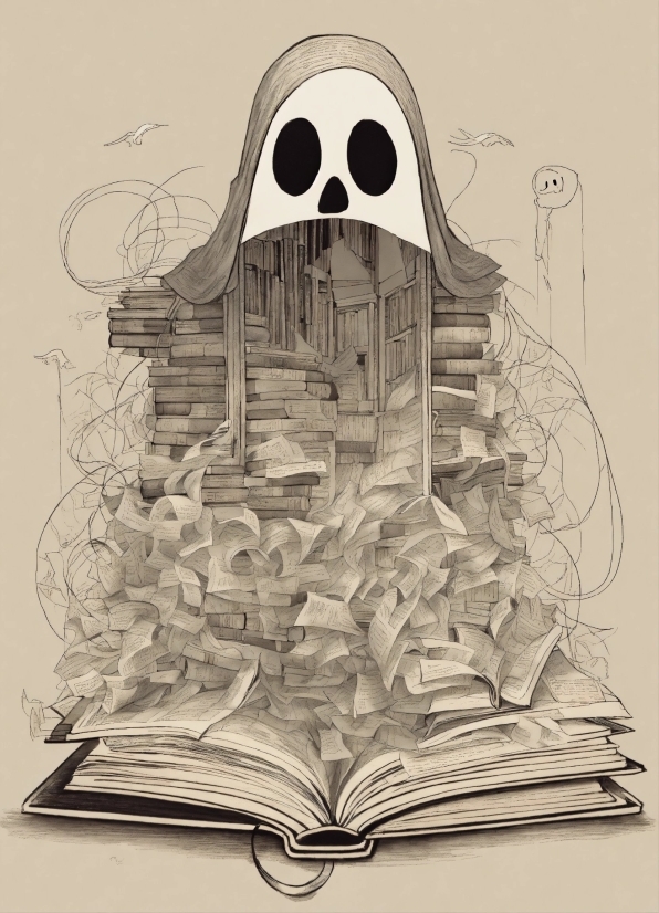 Bone, Art, Wood, Book, Font, Skull