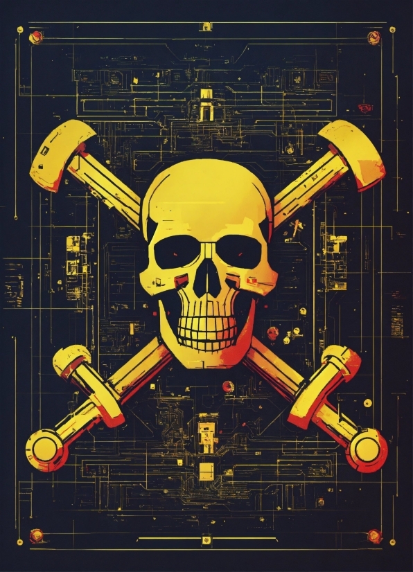 Bone, Font, Art, Skull, Poster, Personal Protective Equipment