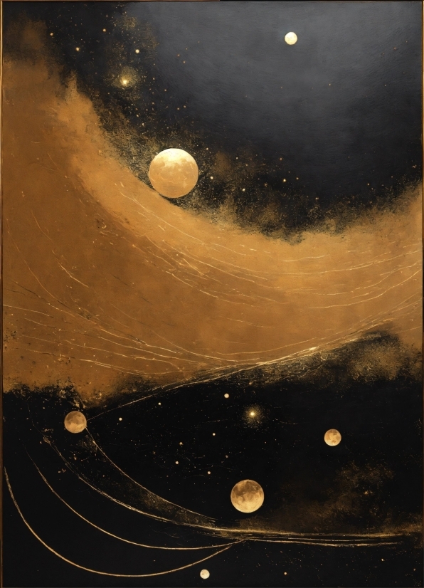 Brown, Atmosphere, Sky, Moon, World, Painting