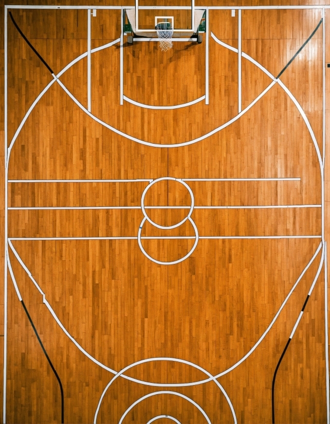 Brown, Wood, Basketball, Line, Flooring, Pattern