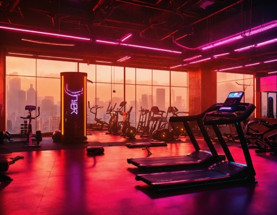 Building, Entertainment, Chair, Purple, Interior Design, Exercise Machine