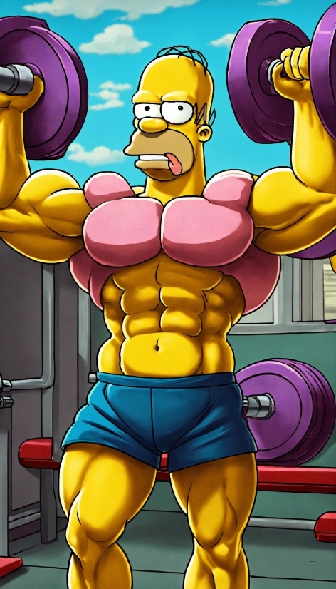 Cartoon, Arm, Muscle, Organ, Human Body, Yellow