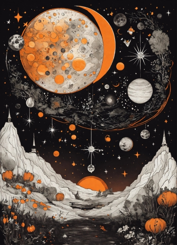 Cartoon, Art, Astronomical Object, Painting, Paint, Space