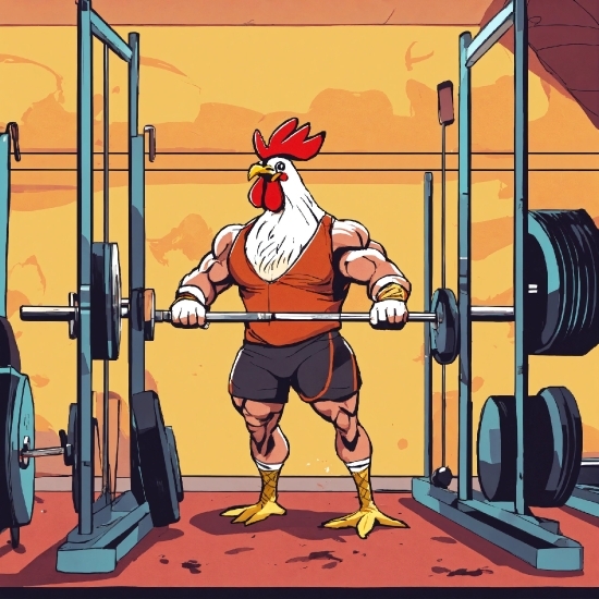Cartoon, Barbell, Weightlifter, Free Weight Bar, Bodybuilding, Strength Training