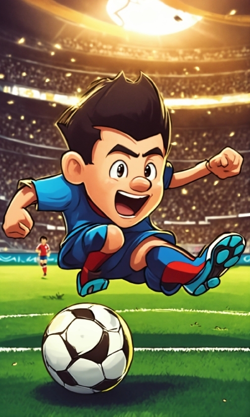 Cartoon, Sports Equipment, Soccer, Football, Gesture, Ball