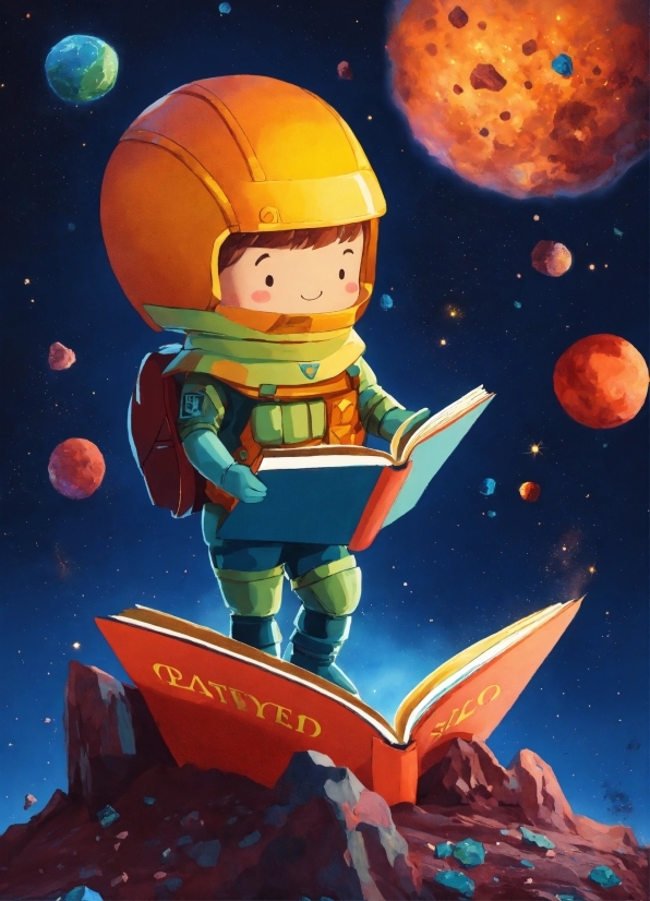 Cartoon, World, Astronaut, Art, Poster, Space