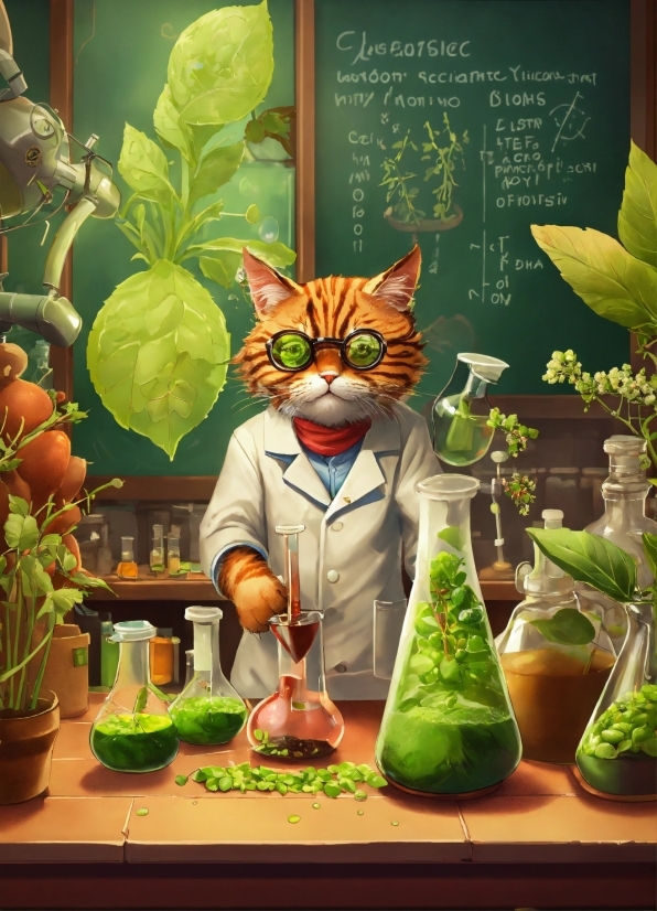 Cat, Green, Plant, Flowerpot, Window, Food
