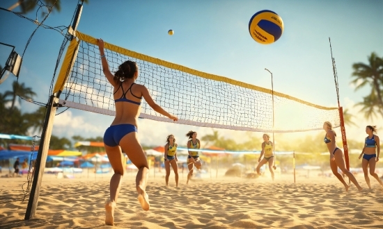 Clothing, Volleyball Net, Sky, Sports Equipment, Photograph, Active Shorts