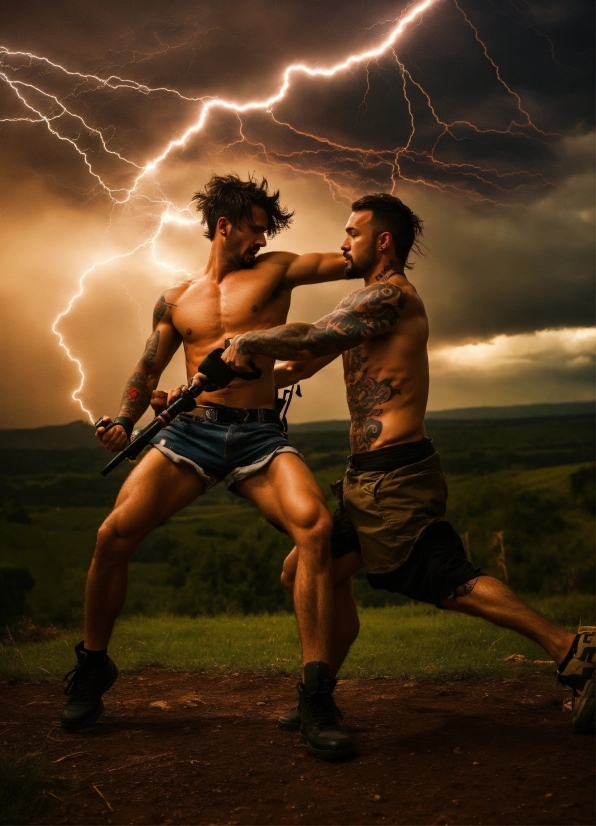 Cloud, Sky, Lightning, Shorts, Flash Photography, People In Nature