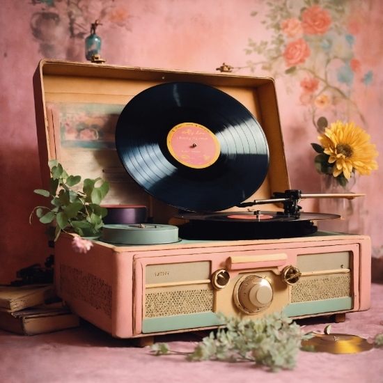 Colorful Creative Mandala Art, Plant, Flower, Gramophone Record, Publication, Record Player
