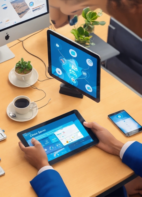 Computer, Table, Output Device, Personal Computer, Tablet Computer, Azure
