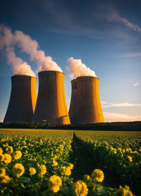 Cooling Tower, Sky, Nuclear Power Plant, Plant, Cloud, Flower