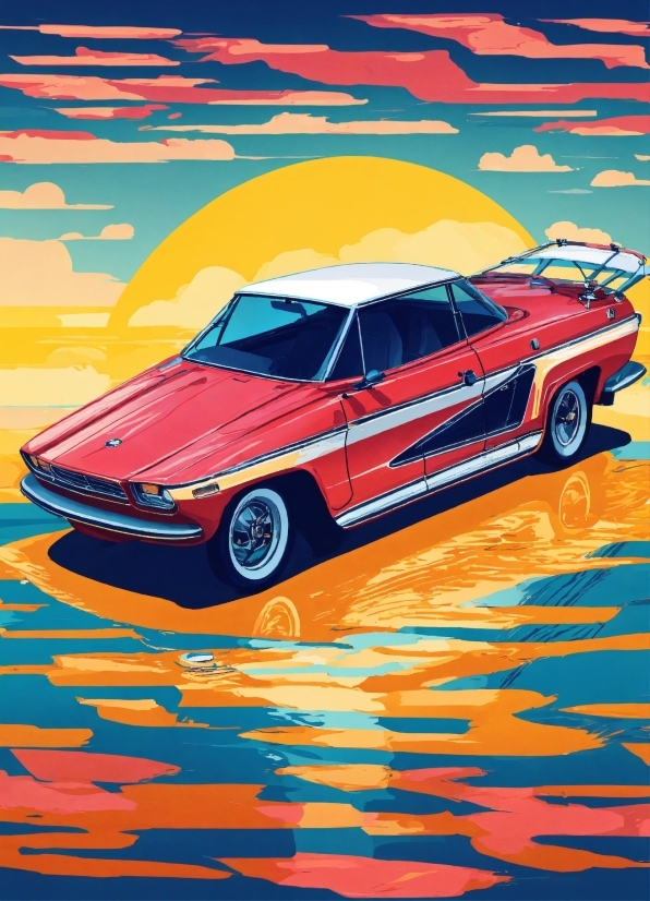 Creative Colors Painting, Wheel, Land Vehicle, Vehicle, Automotive Parking Light, Car