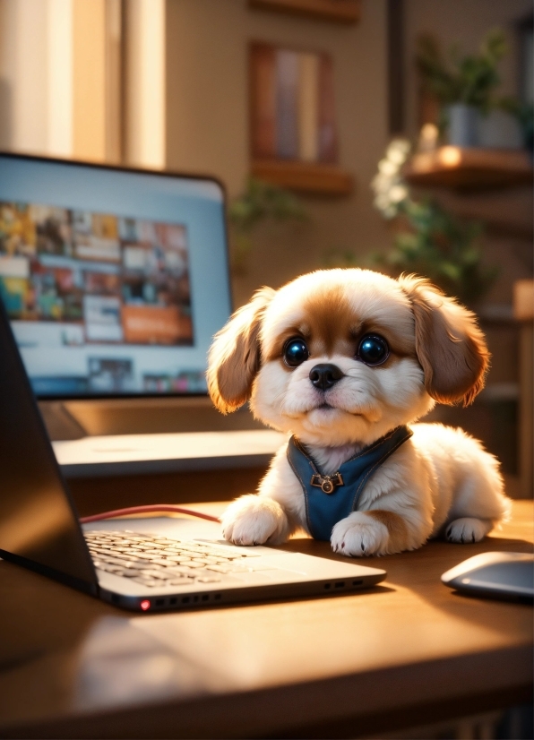 Dog, Computer, Personal Computer, Dog Breed, Laptop, Toy