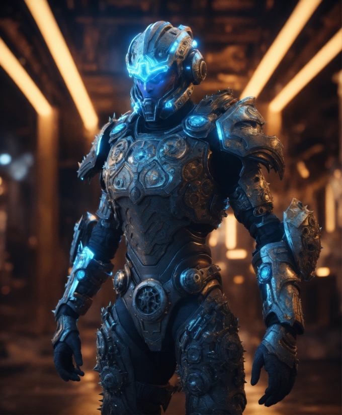 Electric Blue, Machine, Fictional Character, Armour, Cg Artwork, Breastplate