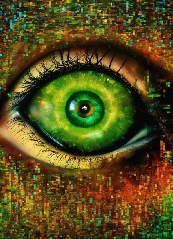 Eye, Green, Eyelash, Iris, Organism, Art