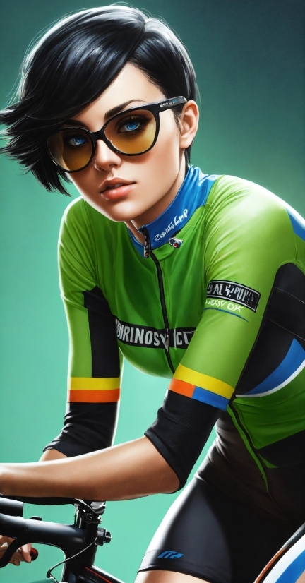 Face, Hair, Glasses, Head, Bicycles  Equipment And Supplies, Sports Uniform