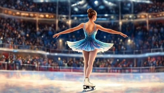 Figure Skate, Dress, Purple, Ice Rink, Performing Arts, One-piece Garment