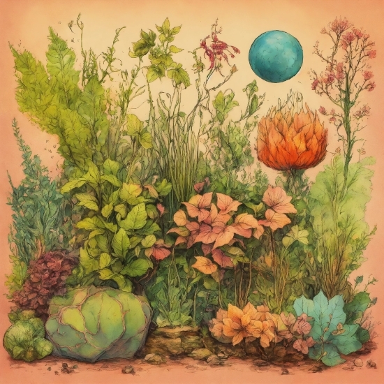 Flower, Plant, Botany, Aerostat, Painting, Art