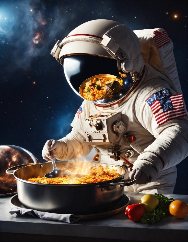 Food, Astronaut, Recipe, Tableware, Cloud, Cooking