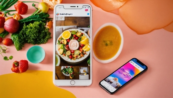 Food, Tableware, Recipe, Communication Device, Mobile Phone, Broccoli