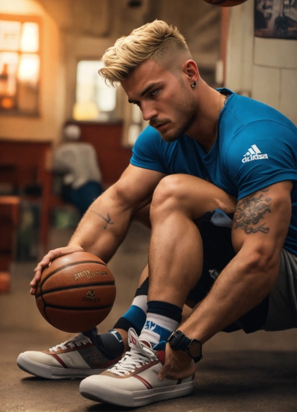 Footwear, Basketball, Shoe, Hairstyle, Sports Equipment, Shorts