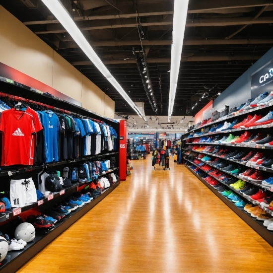 Footwear, Building, Shelf, Customer, Floor, Retail
