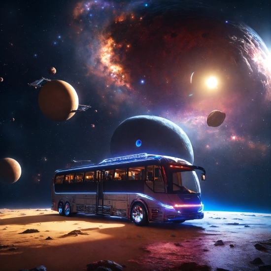 Free Graphic Design Online, Bus, Atmosphere, Vehicle, World, Light